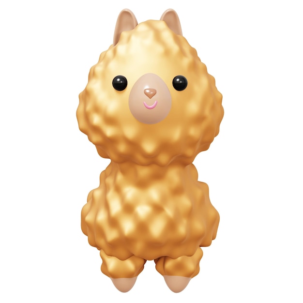 Cute Animal Lama 3D ilustración alpaca