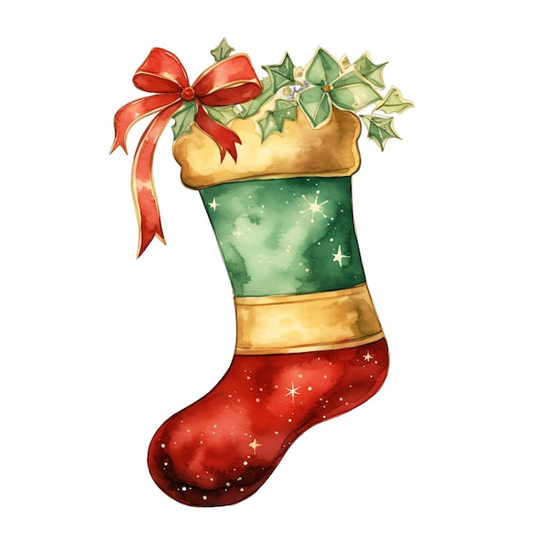 Cute aquarela tradicional calça de Natal ilustração para o Natal