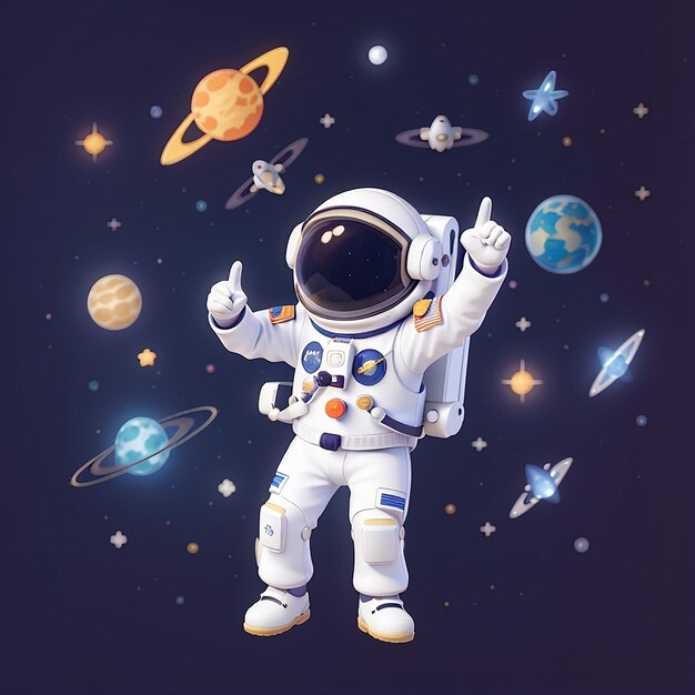 Cute Astronaut Dance Cartoon Vector Icon Ilustração Tecnologia Ciência Icon Concept Isolado Premium Vector Flat Cartoon Estilo