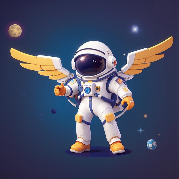 Foto cute astronaut super flying cartoon icon vector ilustração ciência tecnologia icon concept isolado premium vector flat cartoon estilo