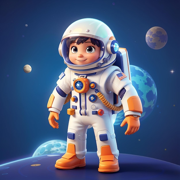 Foto cute astronaut super flying cartoon icon vector ilustración ciencia tecnología icon concepto aislado vector premium estilo de dibujos animados plano
