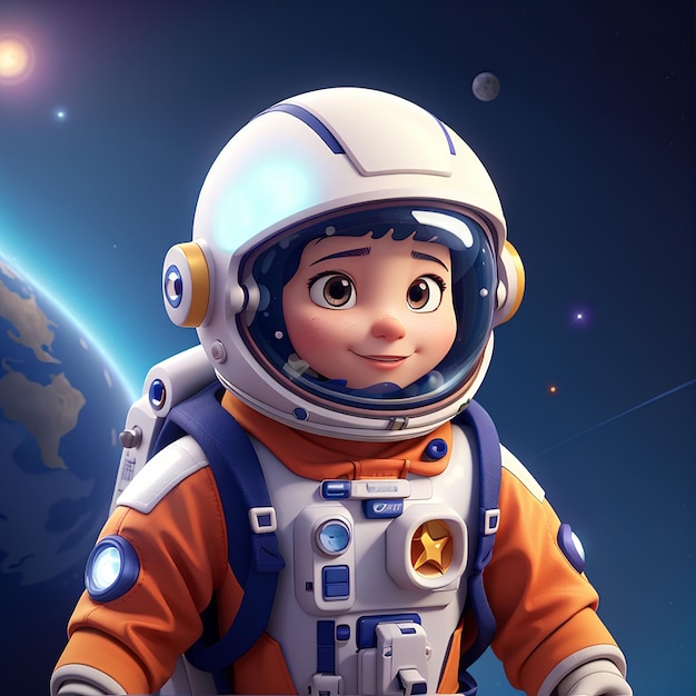 Foto cute astronaut super flying cartoon icon vector ilustración ciencia tecnología icon concepto aislado vector premium estilo de dibujos animados plano
