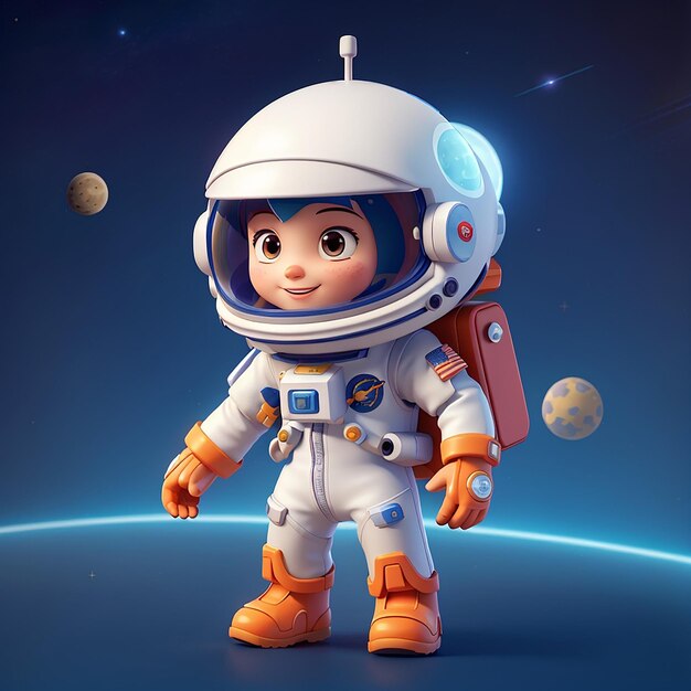 Cute Astronaut Super Flying Cartoon Icono vectorial Ilustración Ciencia Tecnología Icono Concepto Vector premium aislado