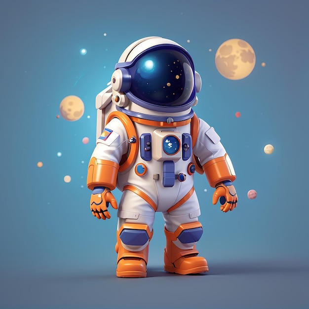 Foto cute astronaut super flying cartoon vector icon ilustração ciência tecnologia icon concept isolado vector premium