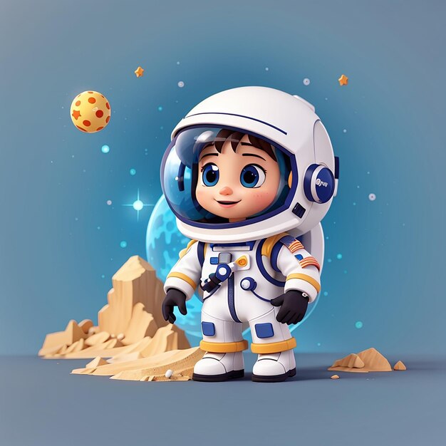 Cute astronauta erro 404 desenho animado ícone vetorial ilustração ciência tecnologia ícone isolado plano