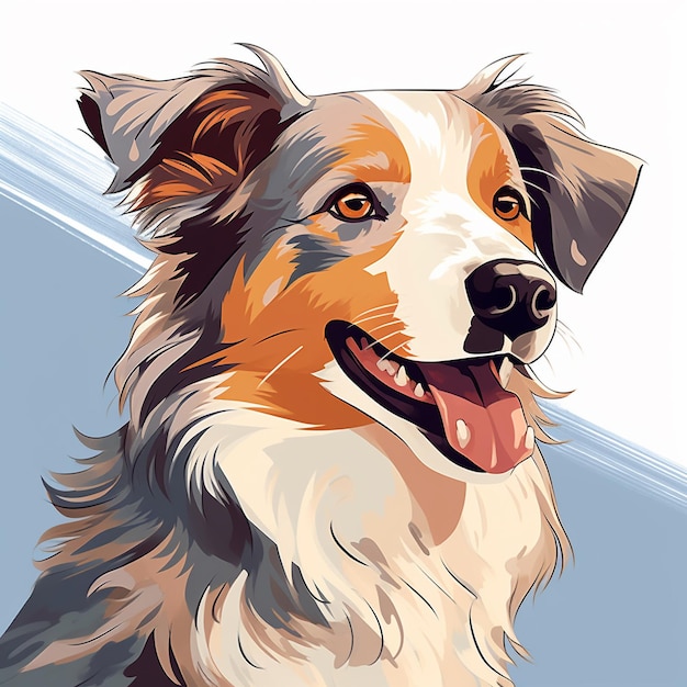 Foto cute australian shepherd cão clipart retrato