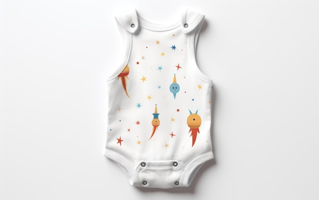 Cute Baby Romper Display em um fundo branco