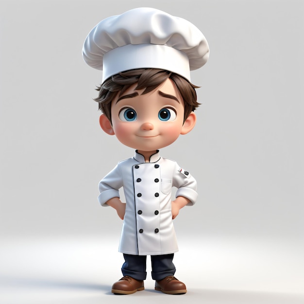 Foto cute boy chef estilo 3d