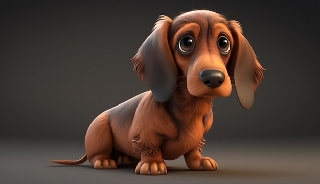 Cute Cartoon Dachshund IA generativa