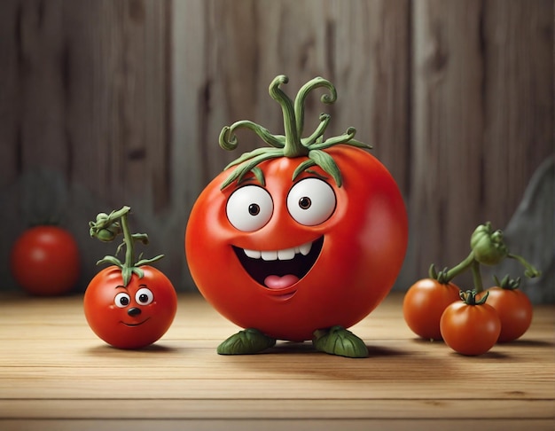 Foto cute cartoon tomato personagem ai gerado