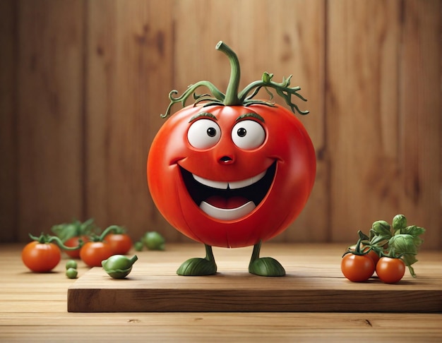 Foto cute cartoon tomato personagem ai gerado