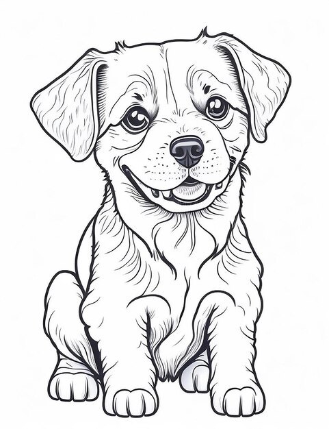 Cute Cartoon Welpe und Hund Illustraton