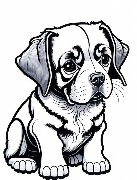 Cute Cartoon Welpe und Hund Illustraton