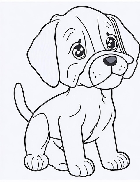 Cute Cartoon Welpe und Hund Illustraton