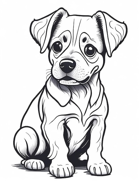 Cute Cartoon Welpe und Hund Illustraton