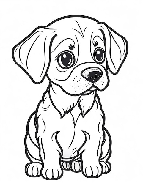 Cute Cartoon Welpe und Hund Illustraton