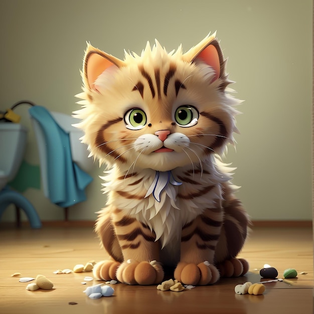Foto cute cat poop cartoon vector icon ilustração animal icon concept isolado premium vector flat cartoon estilo