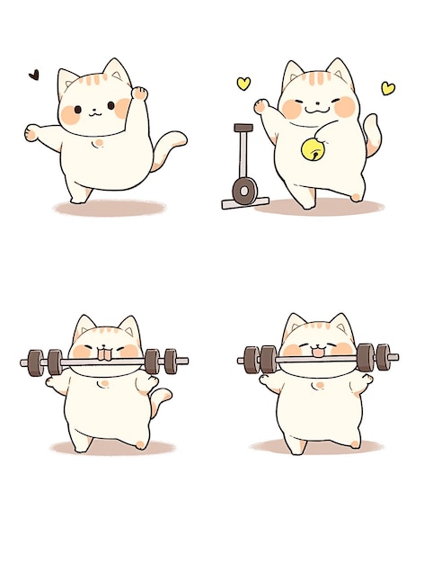 Foto cute cats sticker pack charakter-illustration