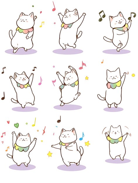 Foto cute cats sticker pack charakter-illustration