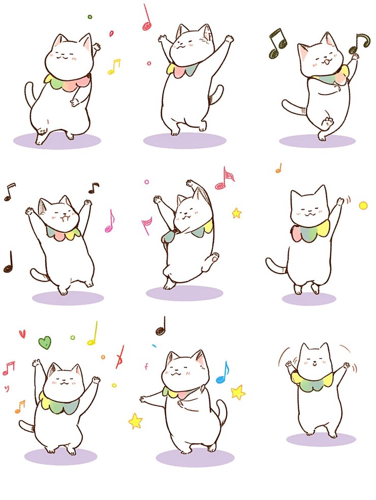 Cute Cats Sticker Pack Ilustração de personagens
