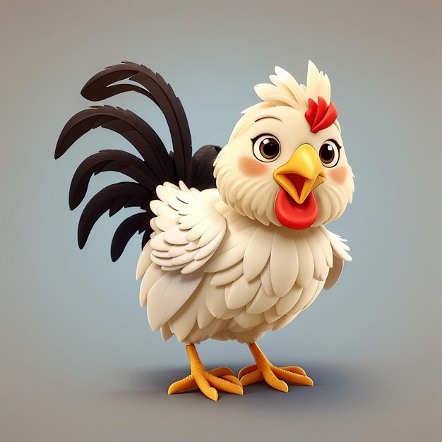 Foto cute chicken flying cartoon vector icon ilustração animal icon concept isolado premium vector flat cartoon estilo