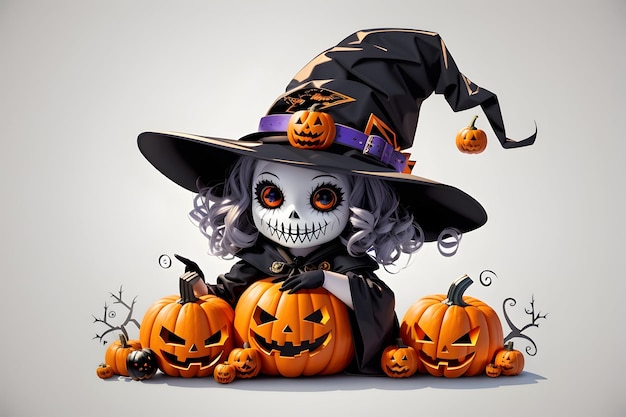 Cute clipart Halloween blackghoulish abóbora bruxa