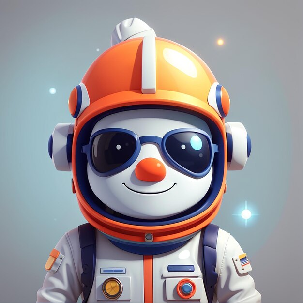 Foto cute cool astronaut wearing beanie hat cartoon vector icon ilustração ciência tecnologia icon concept isolado premium vector flat cartoon estilo