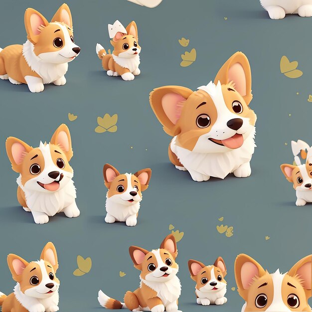 Foto cute corgi sitting icon vector ilustración corgi mascota personaje de dibujos animados icono de animales concepto estilo de dibujo animado plano aislado blanco adecuado para página de aterrizaje web banner flyer sticker