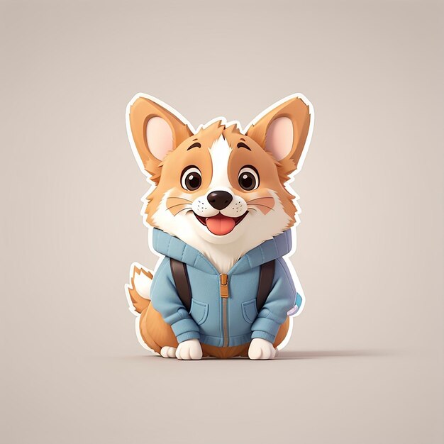 Foto cute corgi wear mask cartoon vector icon ilustração animal mascot personagem saúde animal icon conceito branco isolado flat cartoon estilo adequado para página de destino web banner flyer sticker