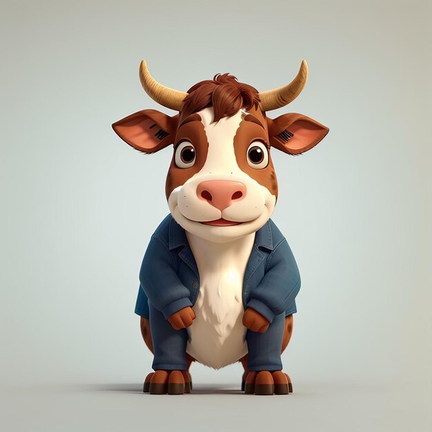 Cute Cow Thinking Cartoon Vector Icon Ilustração Animal Nature Icon Concept Isolado Premium Vector Flat Cartoon Estilo