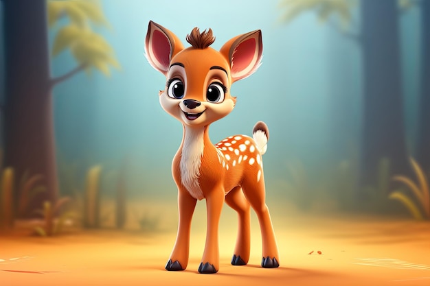 Cute Deers personagem 3d ilustração clipart isolado em fundo branco