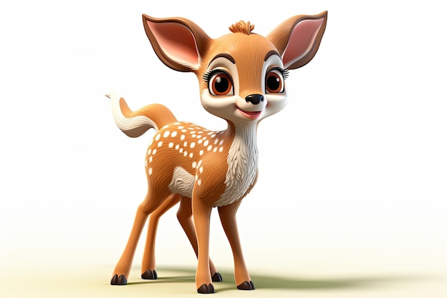 Cute Deers personaje 3d ilustración clipart aislado en fondo blanco