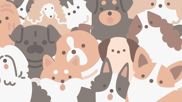 Cute Dogs Padrão Ilustração Desktop Wallpaper Background