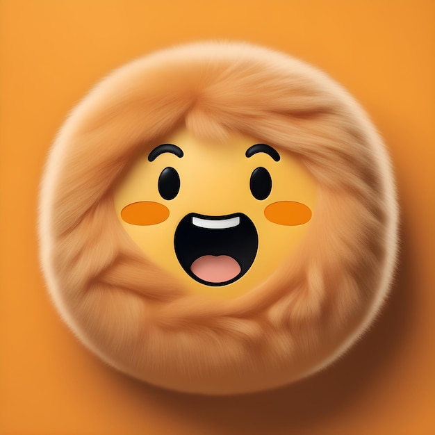 Foto cute fluffy emoji happy amp brincalhão com fofura extra alegre reação emojic