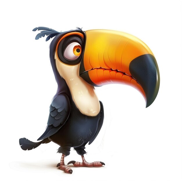 Cute funny cartoon tucan ilustração para crianças livro generative ai