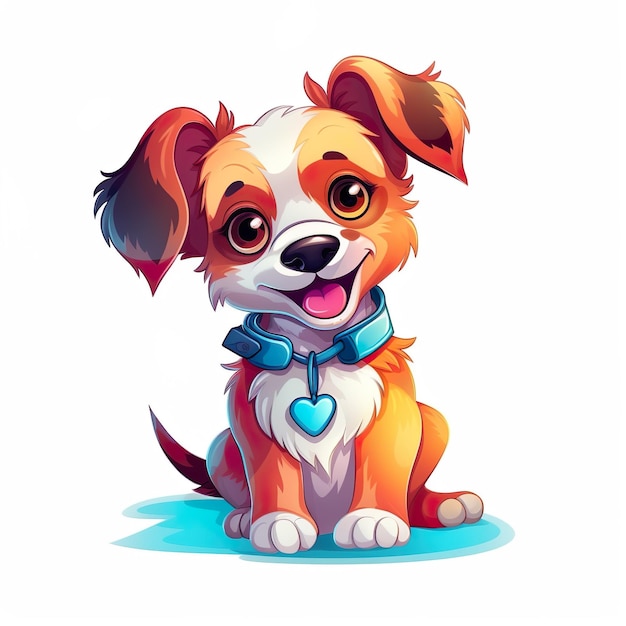 Cute Hund im Cartoon-Stil Generative ai