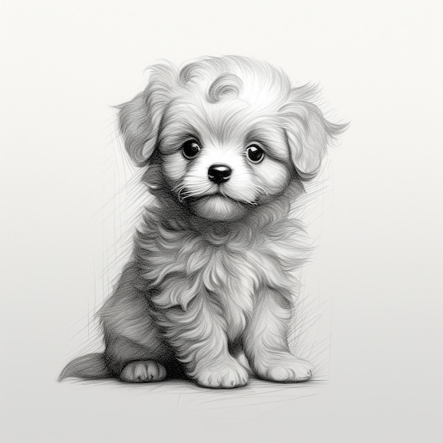 Cute kawaii baby pomapoo cachorro perro animal imagen AI Imagen generada