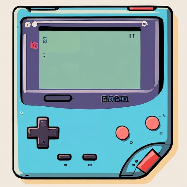 Foto cute kawaii nintendo gameboy console vector ilustração jogo mascote logotipo personagem jogo antigo retro