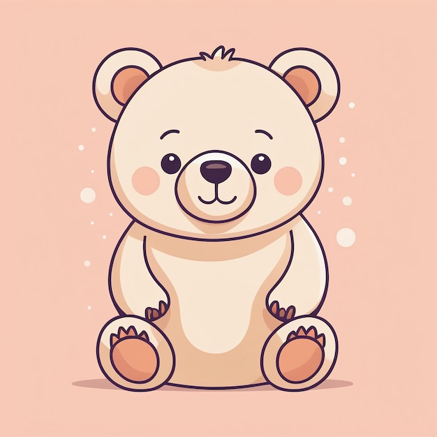 Cute Kawaii Teddybären Cartoon-Illustration für Kinder