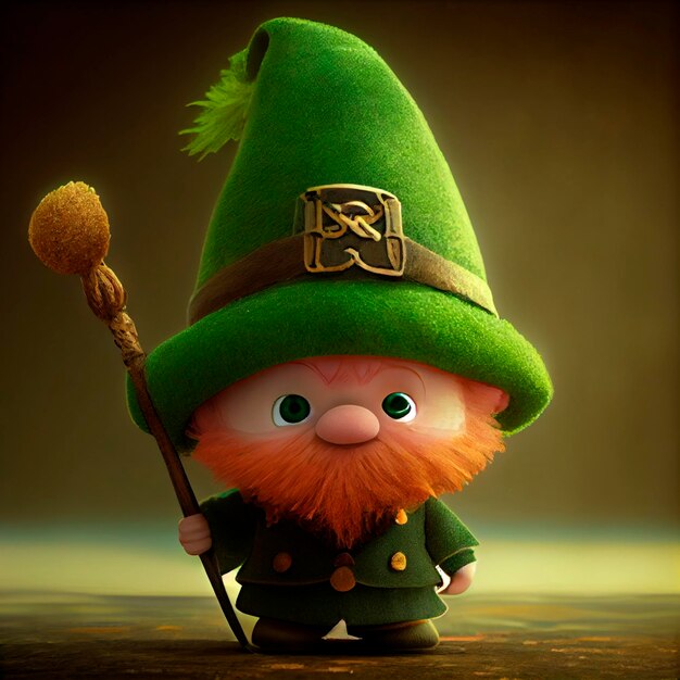 Cute Leprechaun St Patrick Ilustración creada por tecnología Generative AI