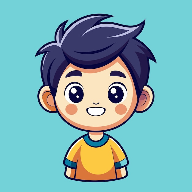 Cute little boy smiling kawaii cute boy vector Cartoon kawaii boy ilustração clipart vetorial