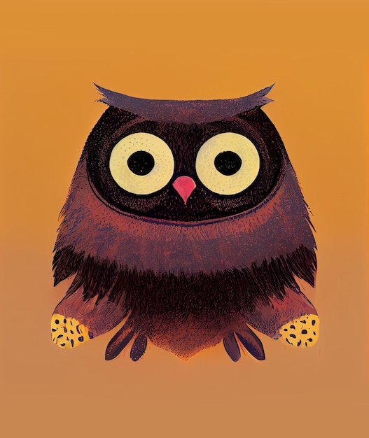 Cute Little Owl Ilustración para niños Libro para niños en acuarela Pintura Arte Personaje de dibujos animados