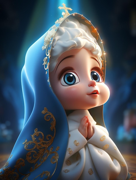 Cute Mãe Maria em 3D Render