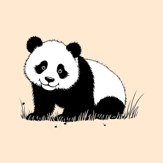 Cute Panda Cartoon Vector Icon Illustration Tier Natur Icon Isolierte flache Vektor