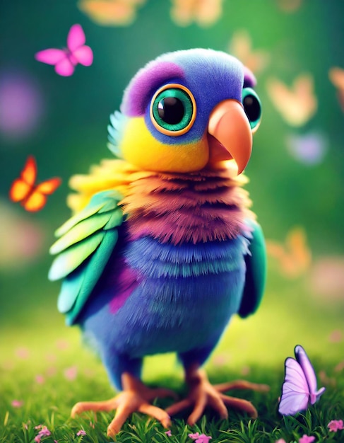 Cute Parrot aus Zeichentrickfilmen