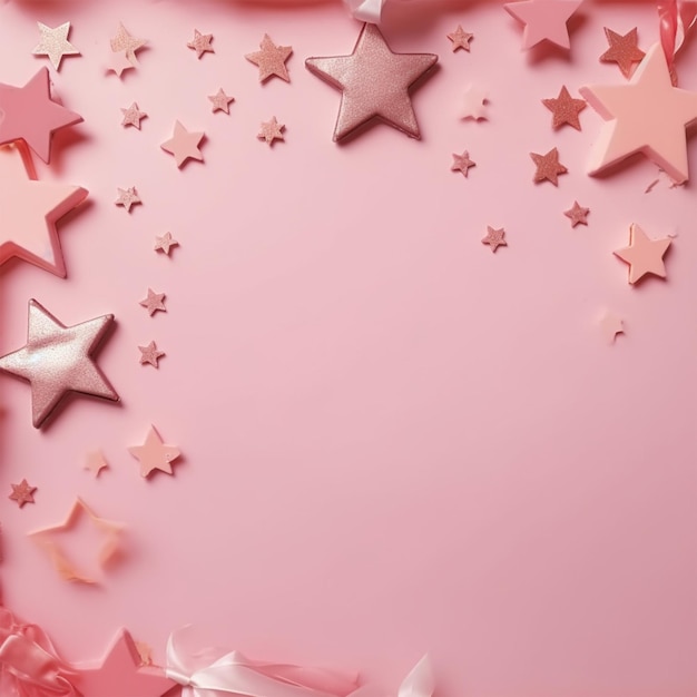 Foto cute pink background mockup com estrelas