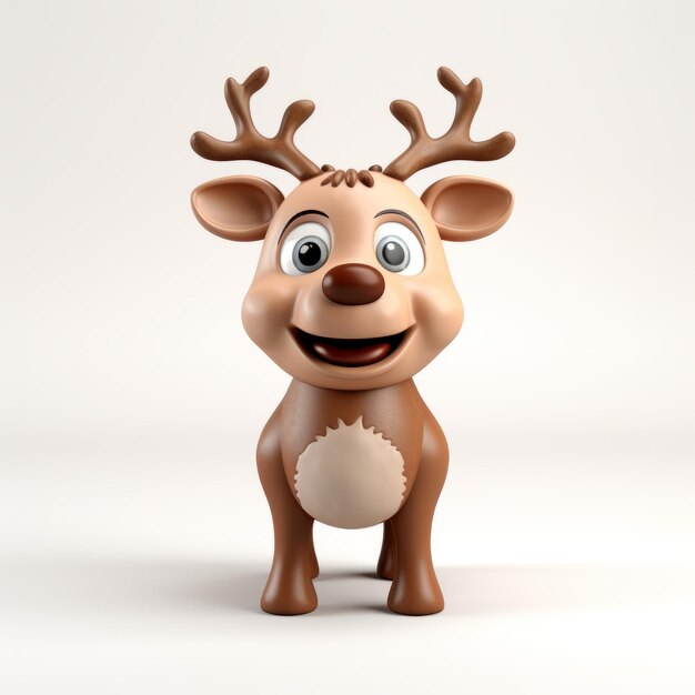 Cute Rudolph The Red Nosed Reindeer 3d Render de argila