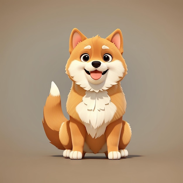 Cute shiba inu cão de pé desenho animado ícone vetorial ilustração animal natureza ícone conceito isoladoCute