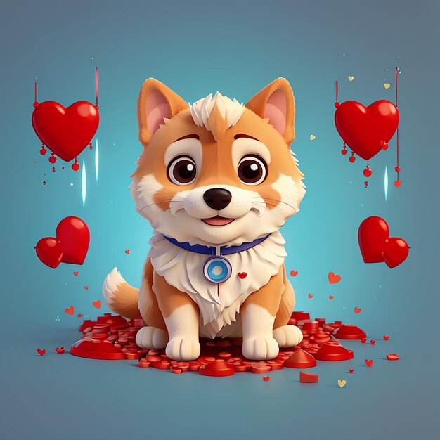 Foto cute shiba inu dog blood transfusion cartoon vector icon ilustração animal icon conceito saudável é