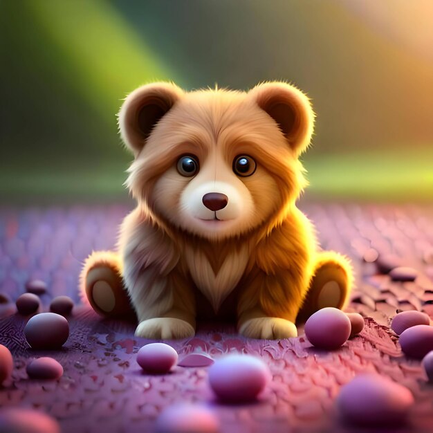 Foto cute small taddy bear, generiert von ai